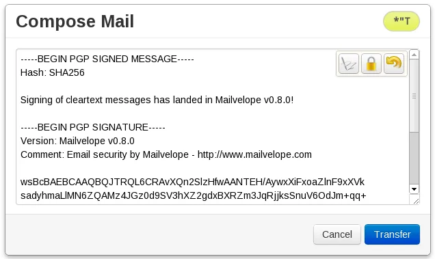 cleartext signed message