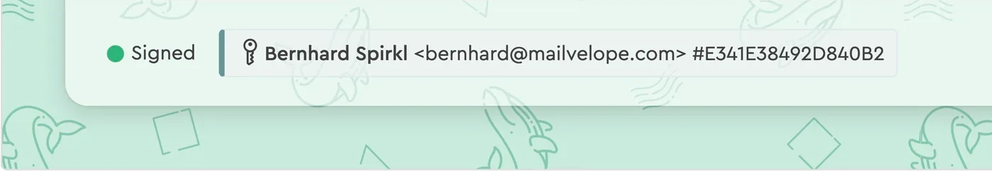 Mailvelope approves correct signature