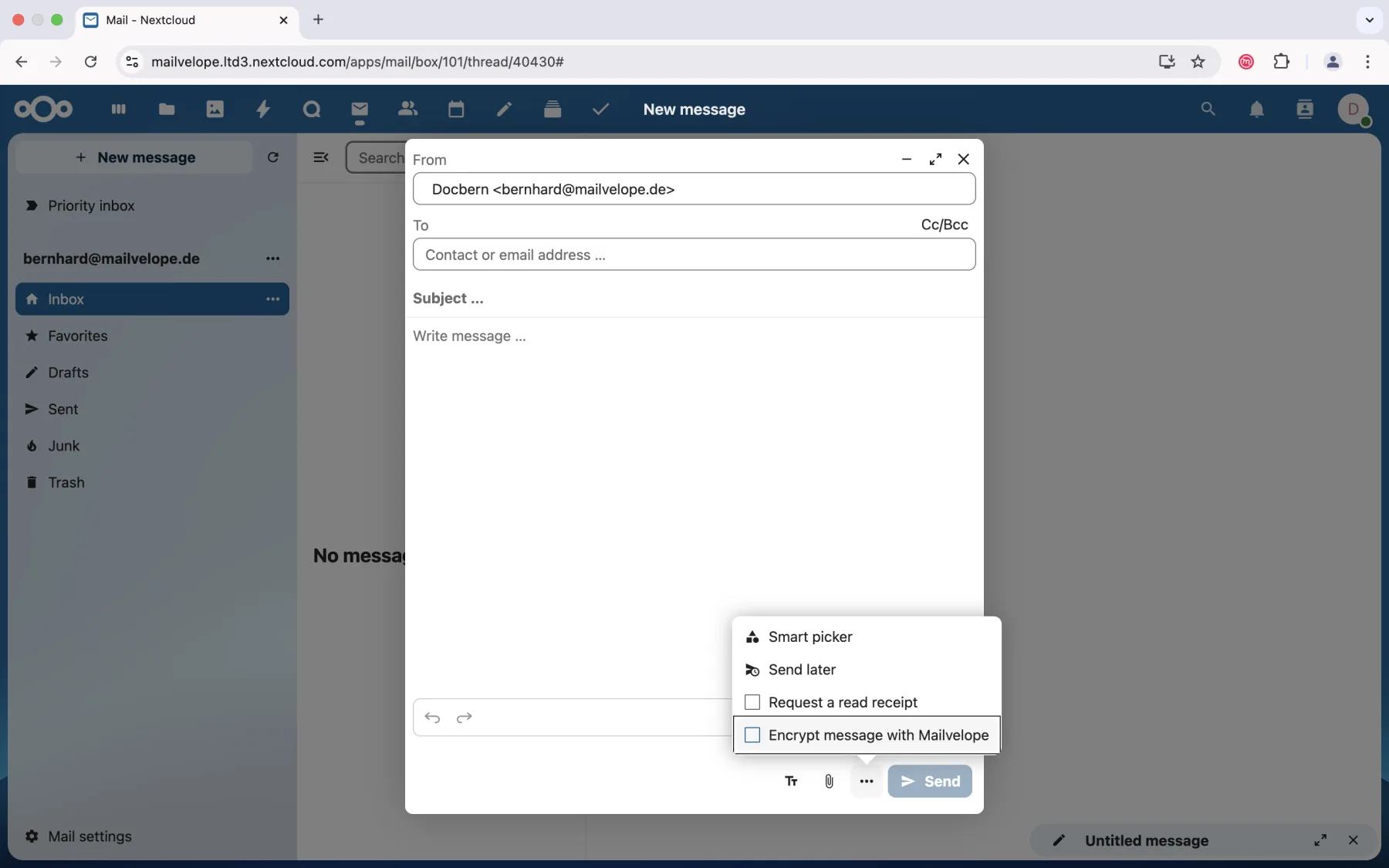 Compose new email in Nextcloud Mail